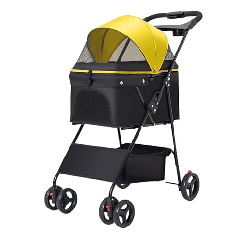 Hunde Kinderwagen Haustier-Kinderwagen for Kleine Und Mittelgroße Hunde, Leicht, Faltbar Und Abnehmbar, Damit Hunde Und Katzen Ausgehen Können Katzen Kinderwagen(E) von YGDYFDC