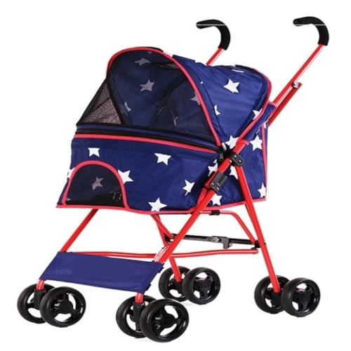 Hunde Kinderwagen Kinderwagen for Hunde Und Katzen. Leicht, Faltbar for Gehen. Kleine Vorräte Können Zusammengefaltet Werden. Katzen Kinderwagen(Blue) von YGDYFDC