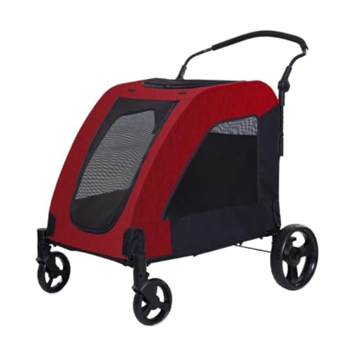 Hunde Kinderwagen Pet Bringt Multifunktionalen Mittelgroßen Und Großen Haustier-Kinderwagen, Outdoor-Reise-Hundewagen Und Faltbaren Kinderwagen Auf Den Markt Katzen Kinderwagen(Red) von YGDYFDC