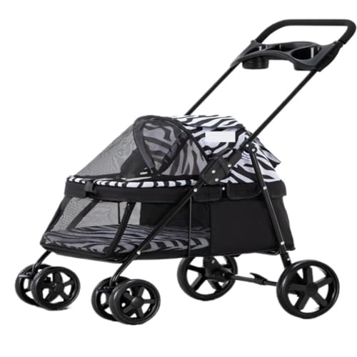 Hunde Kinderwagen Praktischer Haustier-Kinderwagen, Hunde-Kinderwagen, Faltbar, Leichtes Material, for Kleine Und Mittelgroße Hunde Und Katzen Katzen Kinderwagen(Multi-Colored) von YGDYFDC