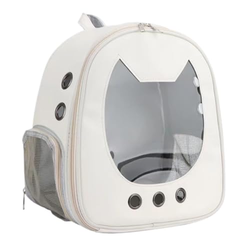 Katzentasche Haustierbedarf, Katzentasche, Rucksack, Weltraumtasche, Leicht, Transparent, Großer Raum, Bequem, Atmungsaktiv, Katzenrucksack Haustierkäfig(White,A) von YGDYFDC