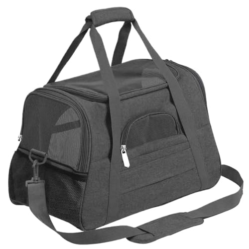 Katzentasche Katzentasche, Ausflugstasche, Tragbar, for Kleine Haustiere, Atmungsaktive Tasche, Katzenauto, Faltbare Schulter, Tragbare Haustiertasche Haustierkäfig(Black,A(52 * 25 * 35cm)) von YGDYFDC