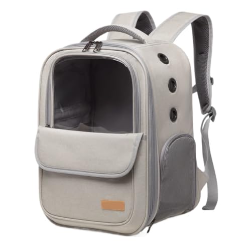 Katzentasche Katzentasche for Ausgehen, Haustier-Ausflugstasche, Katzenrucksack, Niedliche, Atmungsaktive Schultasche, Doppelt Durchscheinend, Leicht Zu Tragen Haustierkäfig(White) von YGDYFDC