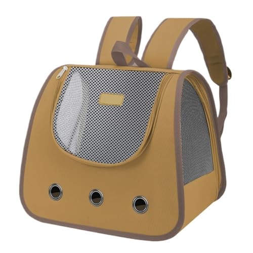 Katzentasche Modische Katzentasche, Tragbarer Rucksack, Katzentasche, Haustier-Katzenrucksack, Katzenkäfig, Zubehör for Katzenausflugstaschen Haustierkäfig(Yellow) von YGDYFDC