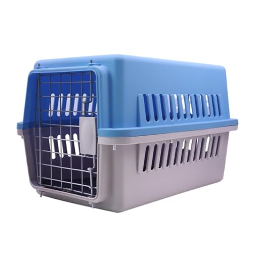 Katzentasche Pet Airline Box Automontierter Hundekäfig, Pet Outdoor Dog Airline Box, Tragbare Katzenbox for Reisen, Kleiner Hundekäfig Haustierkäfig(Blue) von YGDYFDC