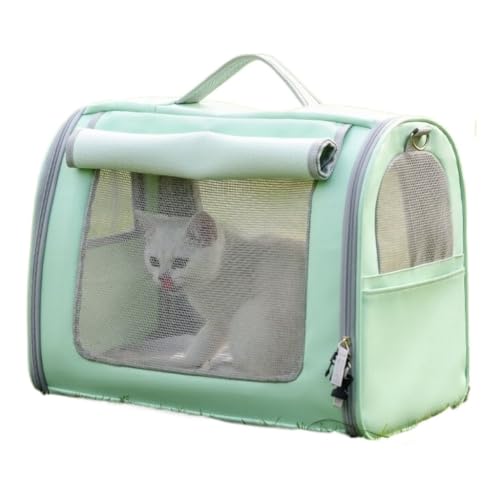 Katzentasche Sommer-Katzentasche, Tragbarer Katzenrucksack for Ausgehen, Haustier-Hundetasche, Umhängetasche for Ausgehen, Rucksack for Ausgehen Haustierkäfig(Green) von YGDYFDC