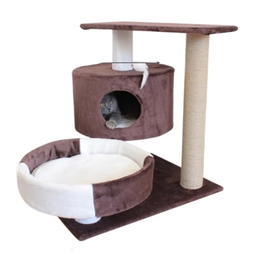 YGDYFDC Katzen Klettern Katzen-Klettergerüst, Katzenregal, Holz, Kleines Nest, Klettergerüst, Matratze, Zubehör for Große Katzen, Rosa Säule, Warm Leicht zu reinigen(Brown,B) von YGDYFDC