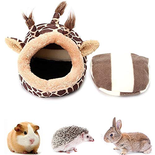 Kleines Haustiernest, Igel Winter Warmes Nest, Kleines Haustierbett, Sanft Abnehmbar Giraffenform Kleintiere Hausbett für Hamster, lgel, Meerschweinchen, Chinchilla, Eichhörnchen, Katze von Lepidi