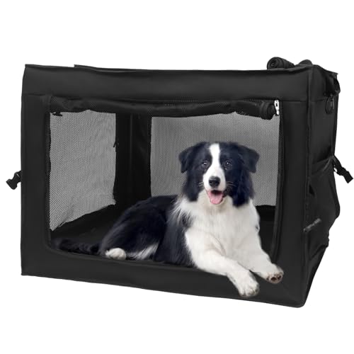 Große Hundekiste, Hunde Reisebox für Auto, Faltbare Hundebox Träger, Weicher Stoff Tragbare Hundekisten, Hundekäfig Hundehütte Outdoor & Indoor von YGJT