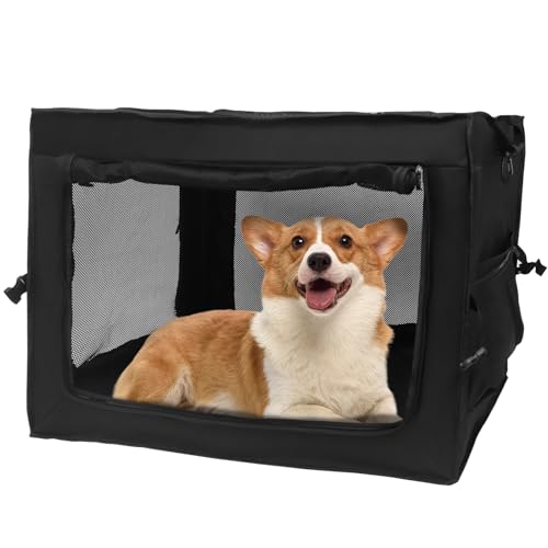 Hundebox für mittelgroße Hunde, Reisebox für Auto, zusammenklappbare Hundebox, weicher Stoff, tragbare Hundekiste, Hundekäfig, Hundehütte, Outdoor & Indoor von YGJT