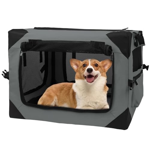 Zusammenklappbare tragbare Hundebox – Transportbox aus weichem Stoff für mittelgroße Hunde & Autos – Outdoor & Indoor von YGJT