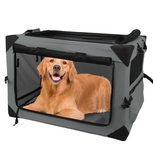 Hundebox für mittelgroße und große Hunde, Reisebox für Auto, faltbare Hundebox, weicher Stoff, tragbar, extra große Hundekäfige von YGJT