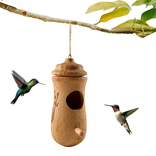 YGMXZL Natürliches Holz Kolibri Haus,Holz Vogelhäuser Kolibri Nest,Häuser Dekoration für Schwalben,Hängendes Kolibri Nesthaus für Garten hängend im Freien (C) von YGMXZL