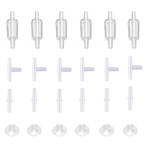 YGTGZ Luftpumpen-Zubehör mit 6 Rückschlagventilen, 6 Saugnäpfen und 12 Luftanschlüssen für Aquarien, 24 Stück von YGTGZ