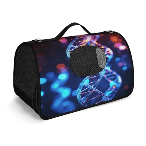 DNA Genetic Helix Haustier-Handtasche, modische Tragetasche für kleine Haustiere, Haustier-Tragetasche, Reise-Handtasche für Katzen und kleine Hunde von YHEGBFD