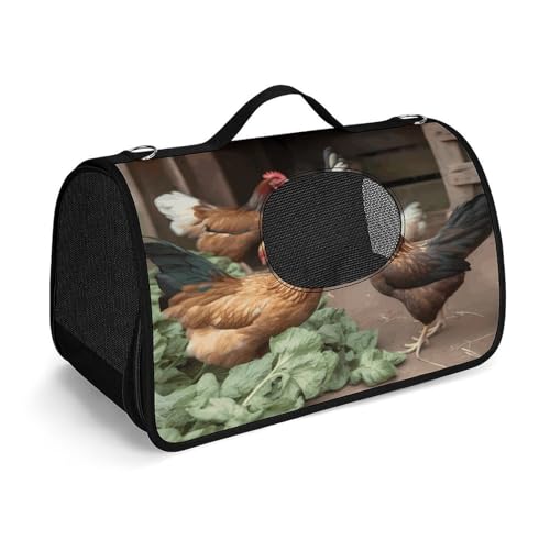 Haustier-Handtasche, Bauernhof-Hühner, modische Hundetragetasche, kleine Haustier-Tragetasche, Haustier-Tragetasche, Reise-Handtasche für Katzen und kleine Hunde von YHEGBFD