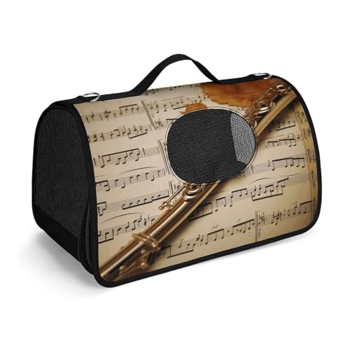 Haustier-Handtasche, Flötenmusik, modische Hundetragetasche, kleine Haustier-Tragetasche, Haustier-Tragetasche, Reise-Handtasche für Katzen und kleine Hunde von YHEGBFD