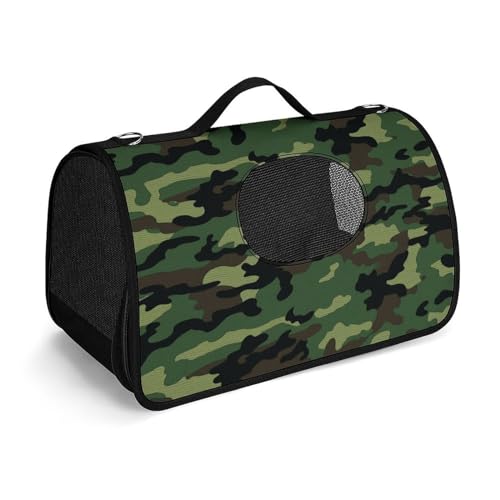 Haustier-Handtasche, Militär-Camouflage, modische Hundetragetasche, kleine Haustier-Tragetasche, Haustier-Tragetasche, Reise-Handtasche für Katzen und kleine Hunde von YHEGBFD