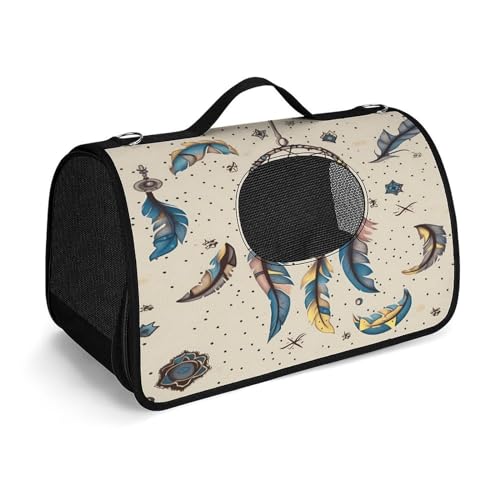 Haustier-Handtasche, Traumfänger und Mond, modische Hundetasche, kleine Haustier-Tragetasche, Haustier-Tragetasche, Reise-Handtasche für Katzen und kleine Hunde von YHEGBFD