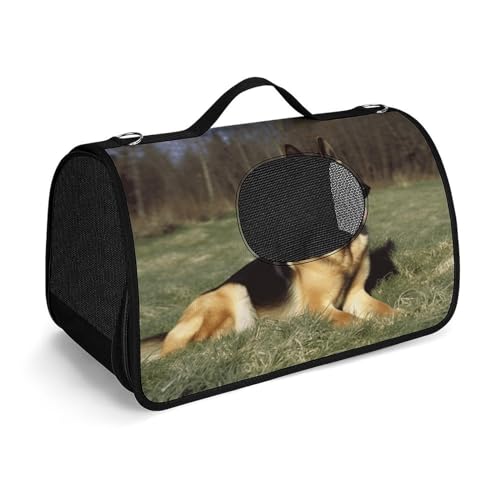 Haustier-Handtasche, deutscher Schäferhund, modische Hundetragetasche, kleine Haustier-Tragetasche, Haustier-Tragetasche, Reise-Handtasche für Katzen und kleine Hunde von YHEGBFD