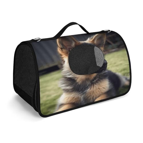 Haustier-Handtasche, deutscher Schäferhund, modische Hundetragetasche, kleine Haustier-Tragetasche, Haustier-Tragetasche, Reise-Handtasche für Katzen und kleine Hunde von YHEGBFD