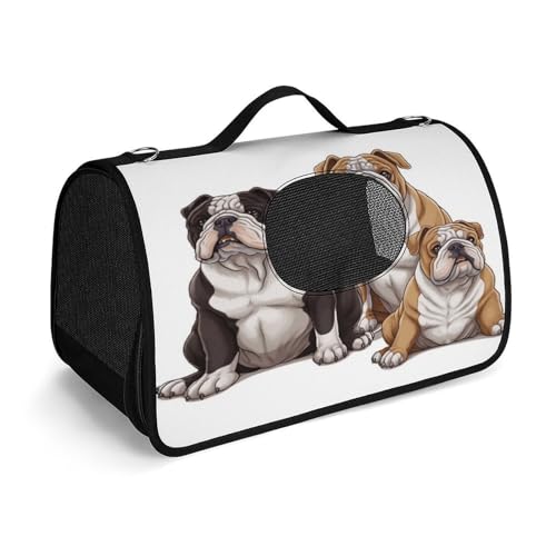 Haustier-Handtasche, englische Bulldogge, modische Hundetasche, kleine Haustier-Tragetasche, Haustier-Tragetasche, Reise-Handtasche für Katzen und kleine Hunde von YHEGBFD