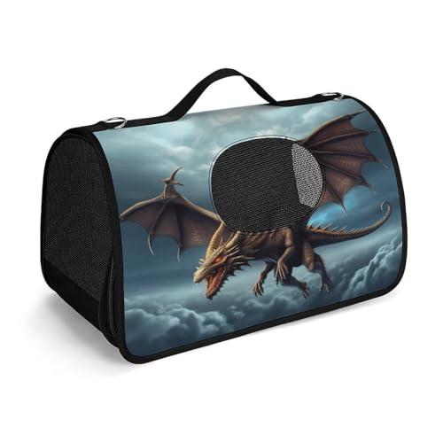 Haustier-Handtasche, fliegender Drache, modische Hundetragetasche, kleine Haustier-Tragetasche, Haustier-Tragetasche, Reise-Handtasche für Katzen und kleine Hunde von YHEGBFD