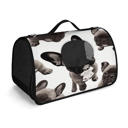 Haustier-Handtasche, französische Bulldogge, modische Hundetasche, kleine Haustier-Tragetasche, Haustier-Tragetasche, Reise-Handtasche für Katzen und kleine Hunde von YHEGBFD