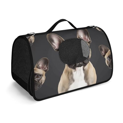 Haustier-Handtasche, französische Bulldogge, modische Hundetasche, kleine Haustier-Tragetasche, Haustier-Tragetasche, Reise-Handtasche für Katzen und kleine Hunde von YHEGBFD