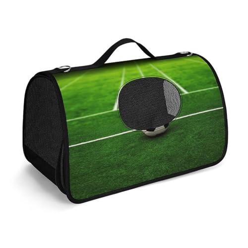 Haustier-Handtasche, grünes Grasfeld, Fußball-Spielplatz, modische Hundetragetasche, kleine Haustier-Tragetasche, Haustier-Tragetasche, Reise-Handtasche für Katzen und kleine Hunde von YHEGBFD