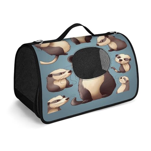 Haustier-Handtasche, haariges Frettchen, modische Hundetragetasche, kleine Haustier-Tragetasche, Haustier-Tragetasche, Reise-Handtasche für Katzen und kleine Hunde von YHEGBFD