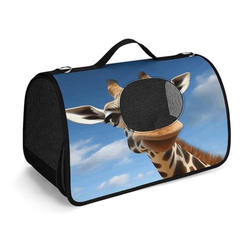 Haustier-Handtasche, lustige Giraffen-modische Hundetragetasche, kleine Haustier-Tragetasche, Haustier-Tragetasche, Reise-Handtasche für Katzen und kleine Hunde von YHEGBFD