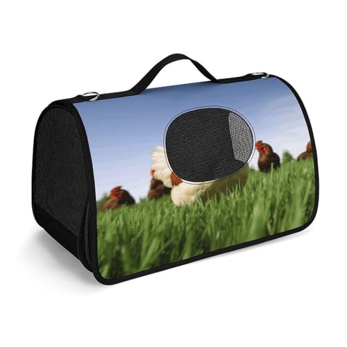 Haustier-Handtasche, lustiges Hühnergras, modische Hundetragetasche, kleine Haustier-Tragetasche, Haustier-Tragetasche, Reise-Handtasche für Katzen und kleine Hunde von YHEGBFD