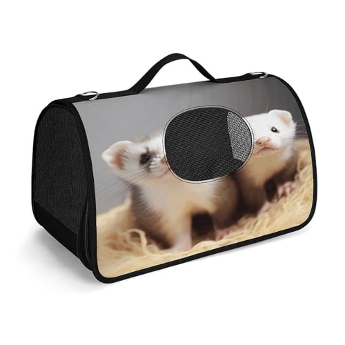 YHEGBFD Haustier-Handtasche, Frettchen, modische Hundetragetasche, kleine Haustier-Tragetasche, Haustier-Tragetasche, Reise-Handtasche für Katzen und kleine Hunde von YHEGBFD