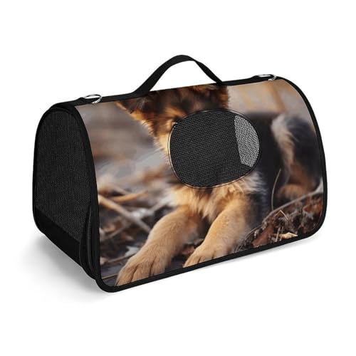 YHEGBFD Haustier-Handtasche, deutscher Schäferhund, modische Hundetragetasche, kleine Haustier-Tragetasche, Haustier-Tragetasche, Reise-Handtasche für Katzen und kleine Hunde von YHEGBFD