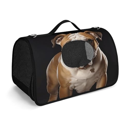 YHEGBFD Haustier-Handtasche, englische Bulldogge, modische Hundetasche, kleine Haustier-Tragetasche, Haustier-Tragetasche, Reise-Handtasche für Katzen und kleine Hunde von YHEGBFD