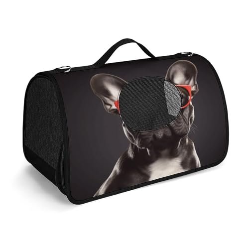 YHEGBFD Haustier-Handtasche, französische Bulldogge, modische Hundetasche, kleine Haustier-Tragetasche, Haustier-Tragetasche, Reise-Handtasche für Katzen und kleine Hunde von YHEGBFD