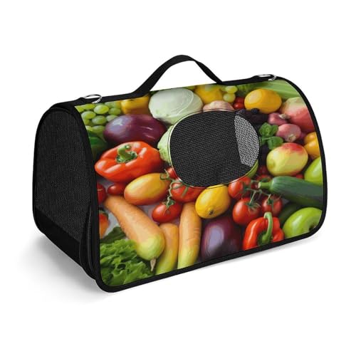 YHEGBFD Haustier-Handtasche, frisches Obst und Gemüse, modische Hundetasche, kleine Haustier-Tragetasche, Haustier-Tragetasche, Reise-Handtasche für Katzen und kleine Hunde von YHEGBFD