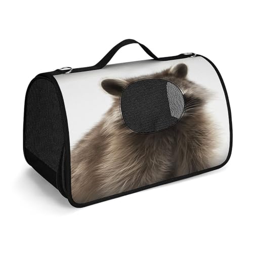 YHEGBFD Haustier-Handtasche, haariger Waschbär, modische Hundetragetasche, kleine Haustier-Tragetasche, Haustier-Tragetasche, Reise-Handtasche für Katzen und kleine Hunde von YHEGBFD