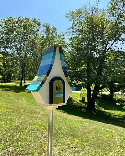 YHKHAR Rustikales Vogelhaus für den Außenbereich, Gartendekoration, Vogelfutterstation von YHKHAR