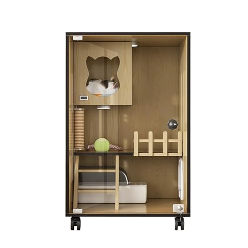 YHWKGZ Katzengehege, Katzenkäfig aus Massivholz, Großer Platz 3-lagiges Plattformdesign, Übungsplatz for 1 bis 2 Katzen, Katzenkäfig für draußen/Balkon(23.6x35.4/60x90cm) von YHWKGZ