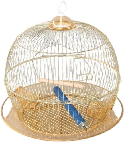 Feiner Vogelflugkäfig, Papageienkäfig, kreativer runder Vogelkäfig, Metallkäfig, dekorativer Käfig, Eisenvergoldungsprozesskäfig für Pfingstrose, geheimnisvoller Wind, Kanarienvogel, Liebesvogel, von YIHANSS