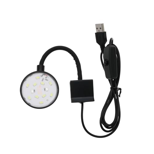 YINETTECH 5W Mini-Aquarium-USB-LED-Licht mit Netzschalter für Kleine Fische Garnelen Süßwasser Gepflanzte Lebende Pflanzen Wachsen Aquarium Clip-Licht Schwarz von YINETTECH