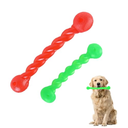 YINZZTRY Hundespielzeug für Zähne, 2 Pieces Gummispirale Kauknochen, Robustes Kauspielzeug für Hunde, Zahnen Kauen Spielzeug, für Zähne reinigen und Zahnfleisch massieren, 18cm+28cm von YINZZTRY