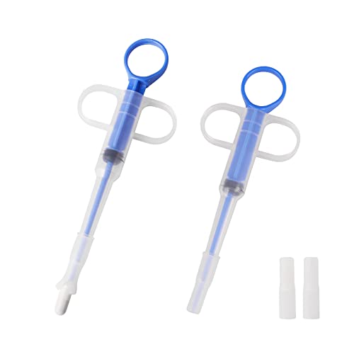 YIPINER 2 Stück Katze Pill Shooter Haustier Pill Pistole Handy Piller Tabletten Spender Haustier Medizin Feeder Haustier Fütterung für Hunde, Katzen, Tiere (Blau) von YIPINER