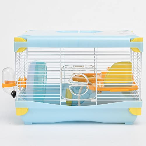 Hamsterkäfig, Kleintierkäfig, 2 Ebenen, transparent, geräumiges Tablett-Design, leicht zu reinigen, atmungsaktiv, leicht zu reinigen, Größe 36 cm (B) x 26 cm (L) x 24 cm (H), geeignet für kleine von YIPJYPET