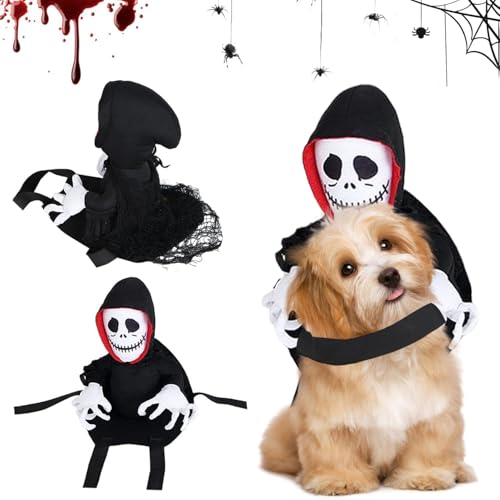 Halloween Haustier Kostüm, Halloween Kostüme für Hunde, Haustiere Party Cosplay Bekleidung, Reiter Hundekostüm, Haustiere Cosplay Kostüm, Kleidet Haustier Geeignet für Kleine bis Große Hunde (L) von YISKY