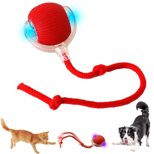 YISKY Chewie Rolling Ball, Interactive Cat Toys Rolling Ball, Hundespielzeug Unzerstörbar, Interaktives Hunde Ball Spielzeug, Rollender Ball für Kleine, Mittlere Hunde (A) von YISKY