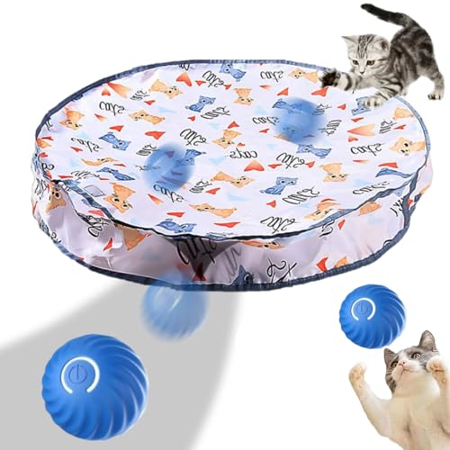 YISKY Interactive Cat Toys, 2 in 1 Simuliertes Interaktives Jagdkatzenspielzeug, Cat Toy Doppelschicht Jagd Katze Matte Spielzeug für Stimuliert Den Jagdinstinkt von YISKY