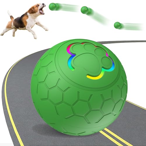 YISKY Interaktives Hunde Ball Spielzeug, Strapazierfähiger Automatisch Rollender Ball, Ball Interaktives Hundespielzeug Ball, Selbstrollender Ball Hund, Ball Hund von YISKY